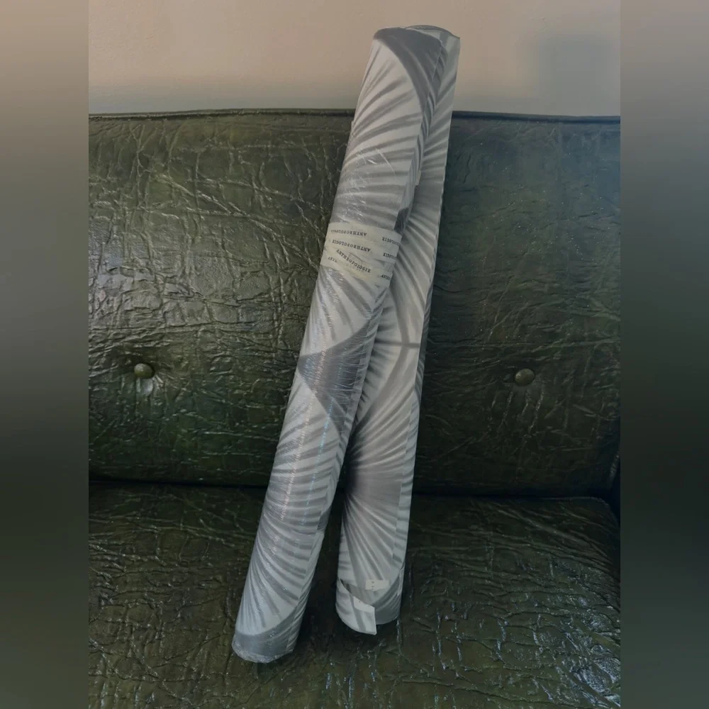 2 Rolls of Anthropologie Grey Frond/Fan Wallpaper